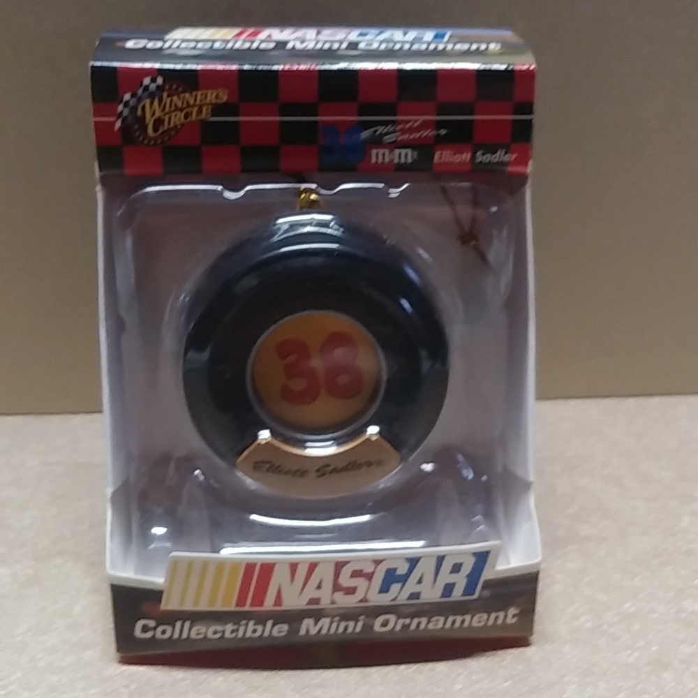 2003 Winner's Circle #38 Elliott Sadler Mini Tire Ornament NASCAR M&M's NIP